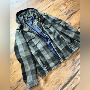 INC International Concepts Men’s XXL Plaid Coats Winter Jacket *runs small  XL*